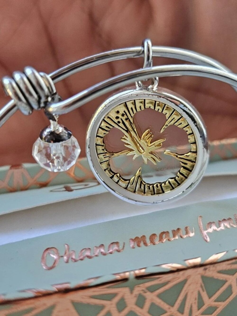 Disney Bracelet OHANA MEAN FAMILY Silver Tone Fashion Jewelry Wrist Band New